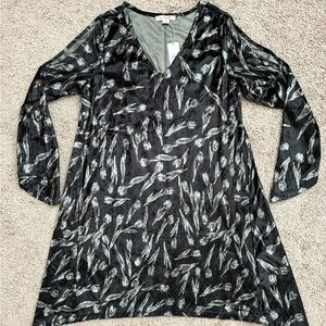 Simply Noelle Black and Gray Bohemian short dress